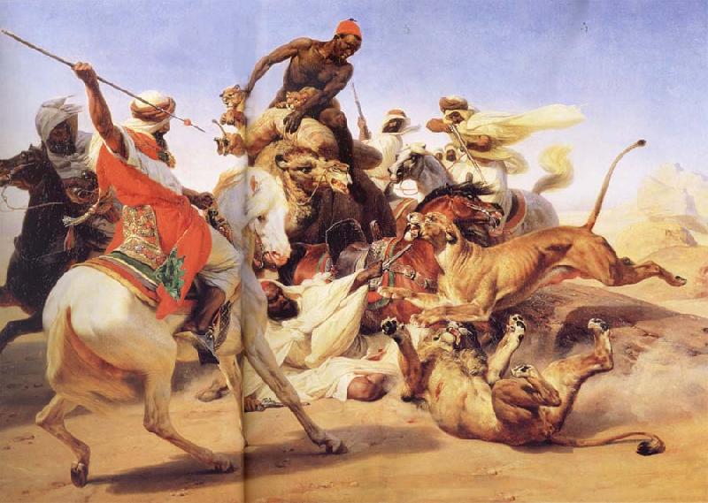 Horace Vernet Lion Hunt